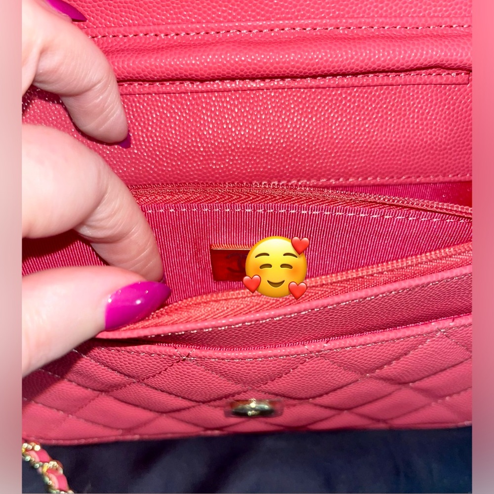 Chic Quilted Pink Leather Clutch - Picture 4 of 5